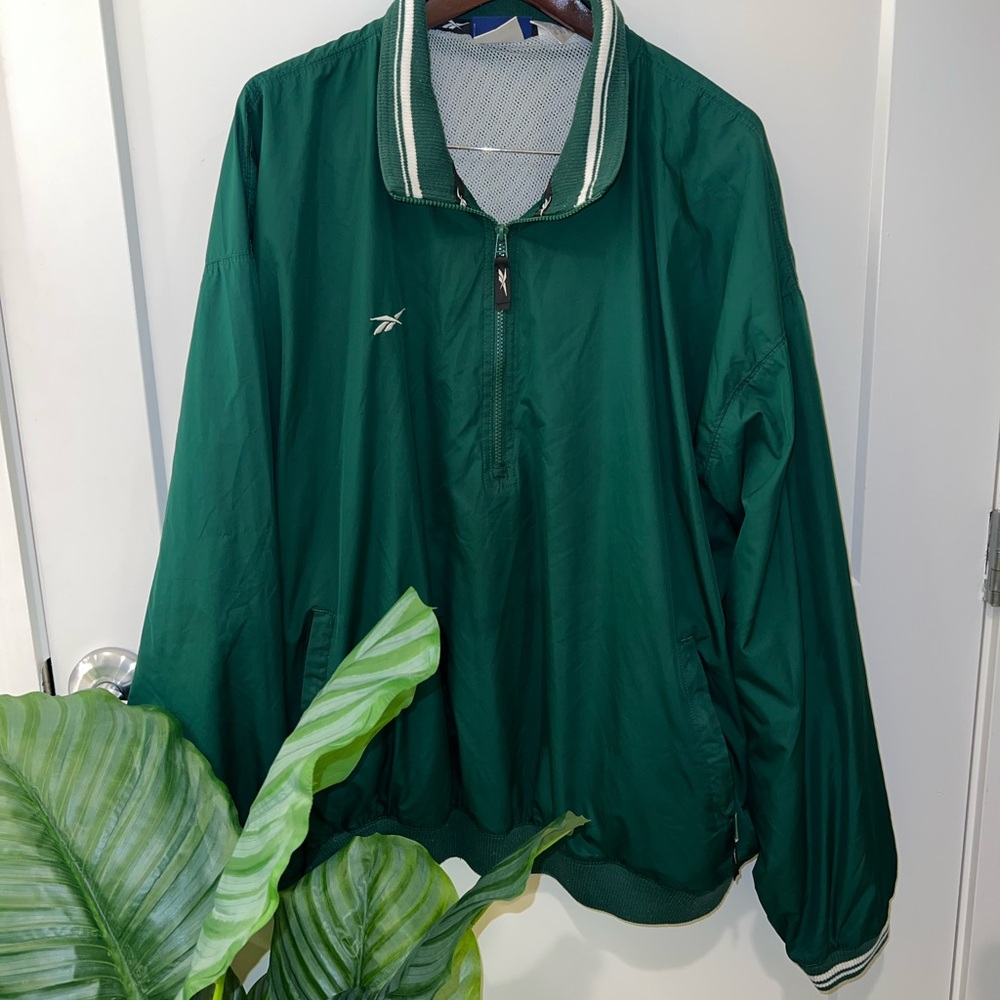 Reebok Green and White Sports Jacket